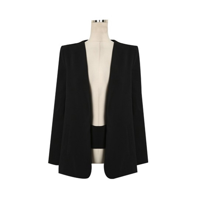 Fashion Spring Black Cape Coat Vintage V-Neck Split Cloak Jacket Female OL Office Workwear Outerwear 210519