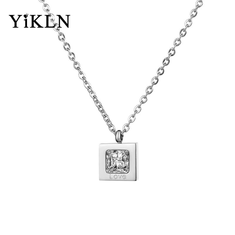 Pendant Necklaces YiKLN Titanium Stainless Steel Love CZ Square For Women Girls Rose Gold Chain Choker Necklace Jewelry YN18242
Pendant Necklaces YiKLN Titanium Stainless Steel Love CZ Square For Women Girls Rose Gold Chain Choker Necklace Jewelry YN18242