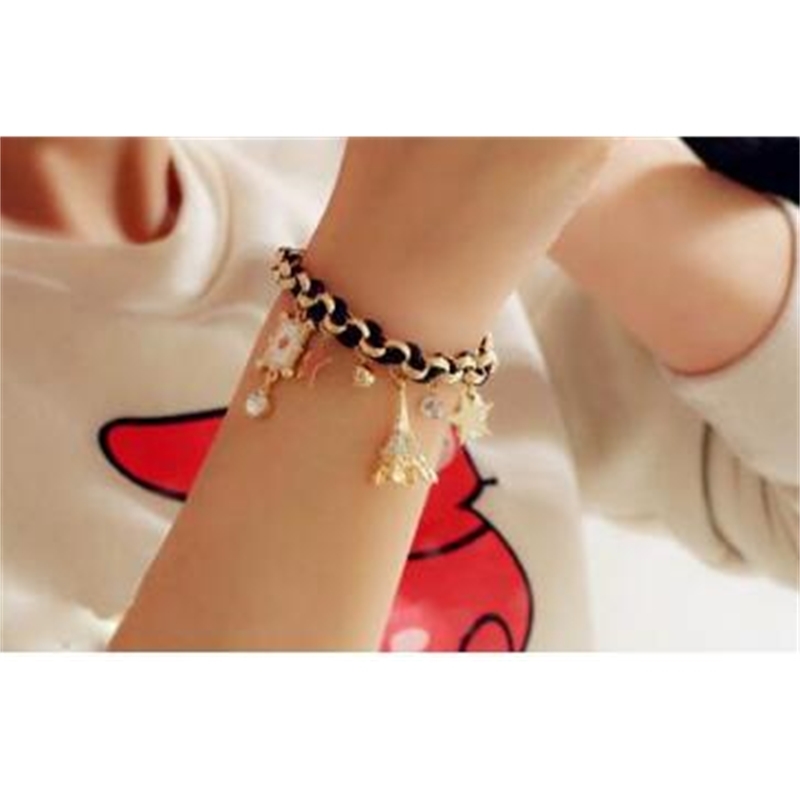 charm bracelets sweet leather 5 s with stars peach heart poker eiffel tower flower crystal bracelet christmas gift oopr ymjg, Golden;silver
charm bracelets sweet leather 5 s with stars peach heart poker eiffel tower flower crystal bracelet christmas gift oopr ymjg, Golden;silver
