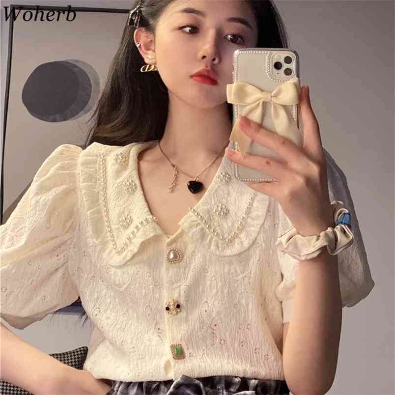 Korean Vintage Women Blouses Shirt Summer Puff Sleeve Single Breasted Tops Elegant Ladies Fashion Blusas Mujer 210519, Apricot
Korean Vintage Women Blouses Shirt Summer Puff Sleeve Single Breasted Tops Elegant Ladies Fashion Blusas Mujer 210519, Apricot