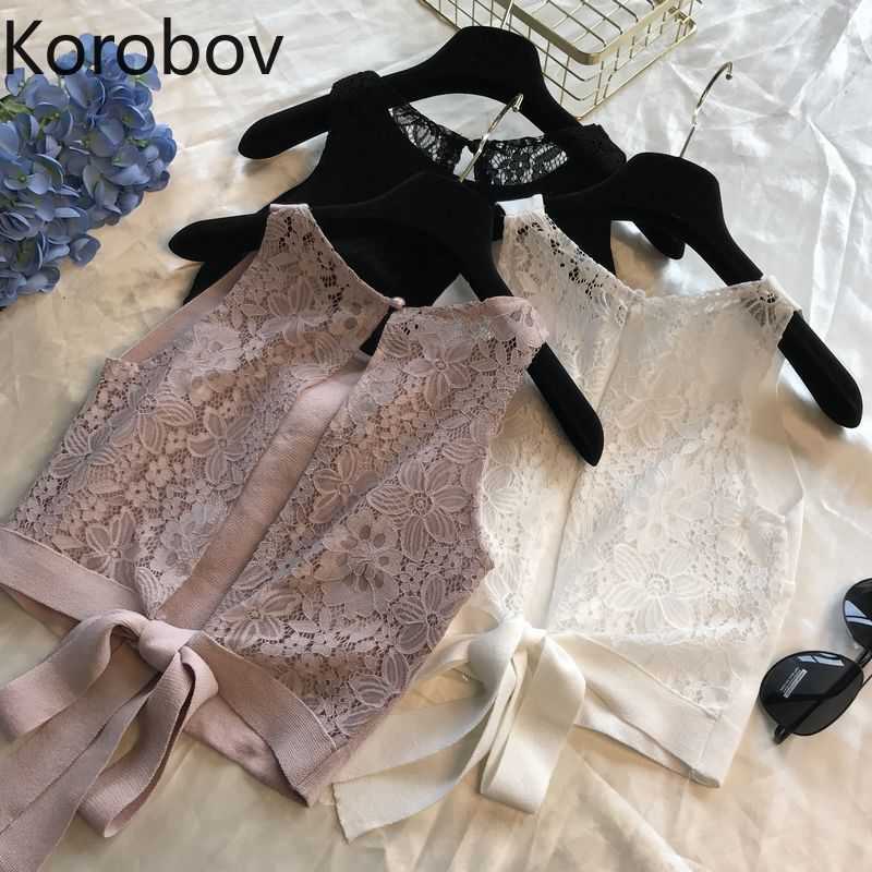 Korobov Spring Summer Women Blouses Korean Sleeveless Backless Crop Top Shirts Lace O Neck Lacing Bow Blusas 79577 210721, Apricot
Korobov Spring Summer Women Blouses Korean Sleeveless Backless Crop Top Shirts Lace O Neck Lacing Bow Blusas 79577 210721, Apricot