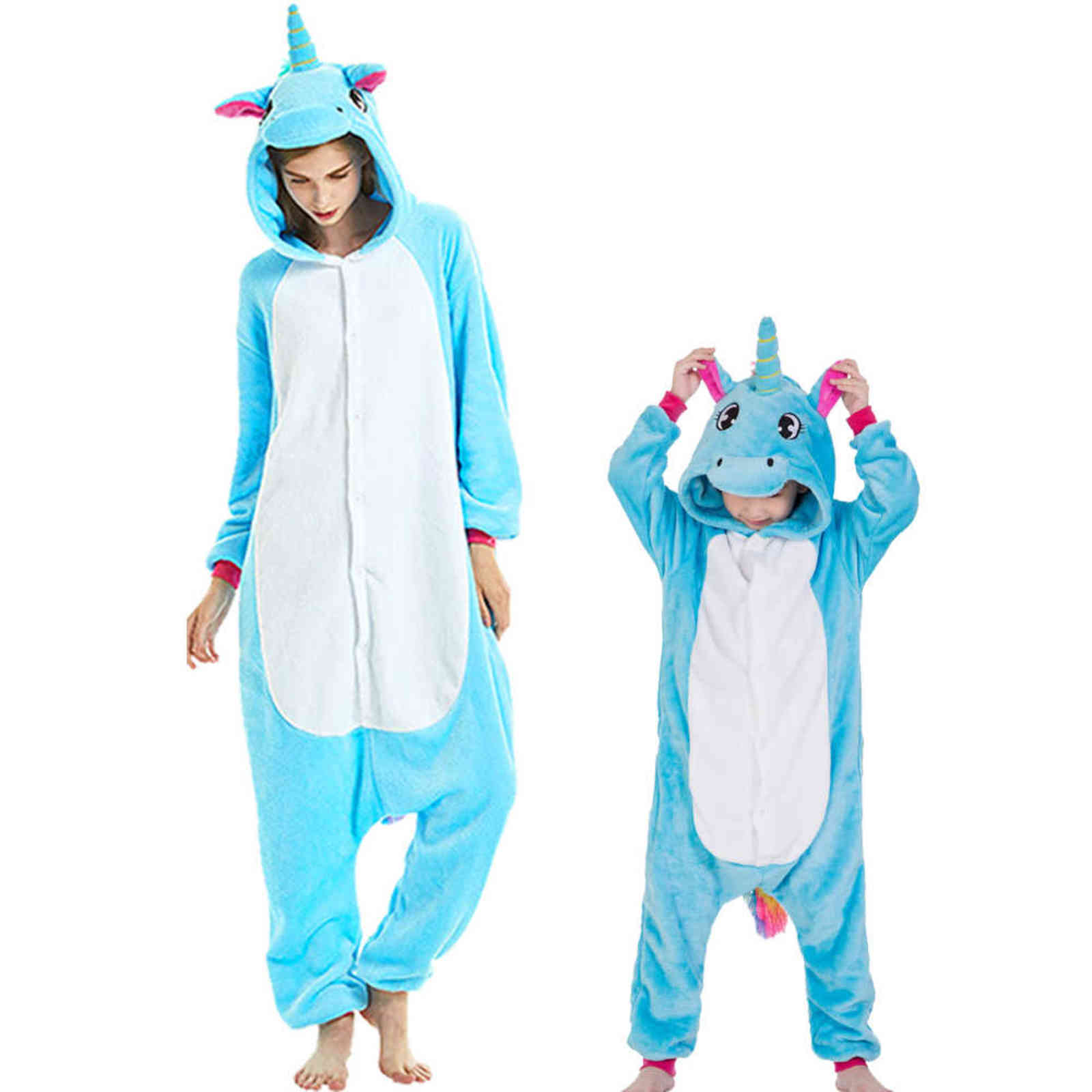 Kids Panda Pajamas Animal Sleepwear Winter Cartoon Stitch Onesies Children's Boys Girls Unicorn Flannel 211130