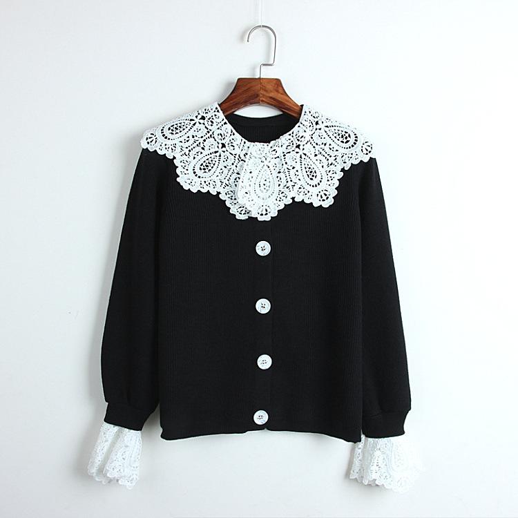 Women's Sweaters Cardigan For Women 2021 Spring Single Breasted O-Neck Full Sleeve Lace Cropped Sweater Sweet Coat, Black
Women's Sweaters Cardigan For Women 2021 Spring Single Breasted O-Neck Full Sleeve Lace Cropped Sweater Sweet Coat, Black