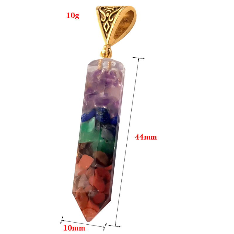 Natural Gravel Hexagonal Column Necklace Seven Chakras Crystal Stone Pendant Necklaces Yoga Reiki Healing Fashion Gift