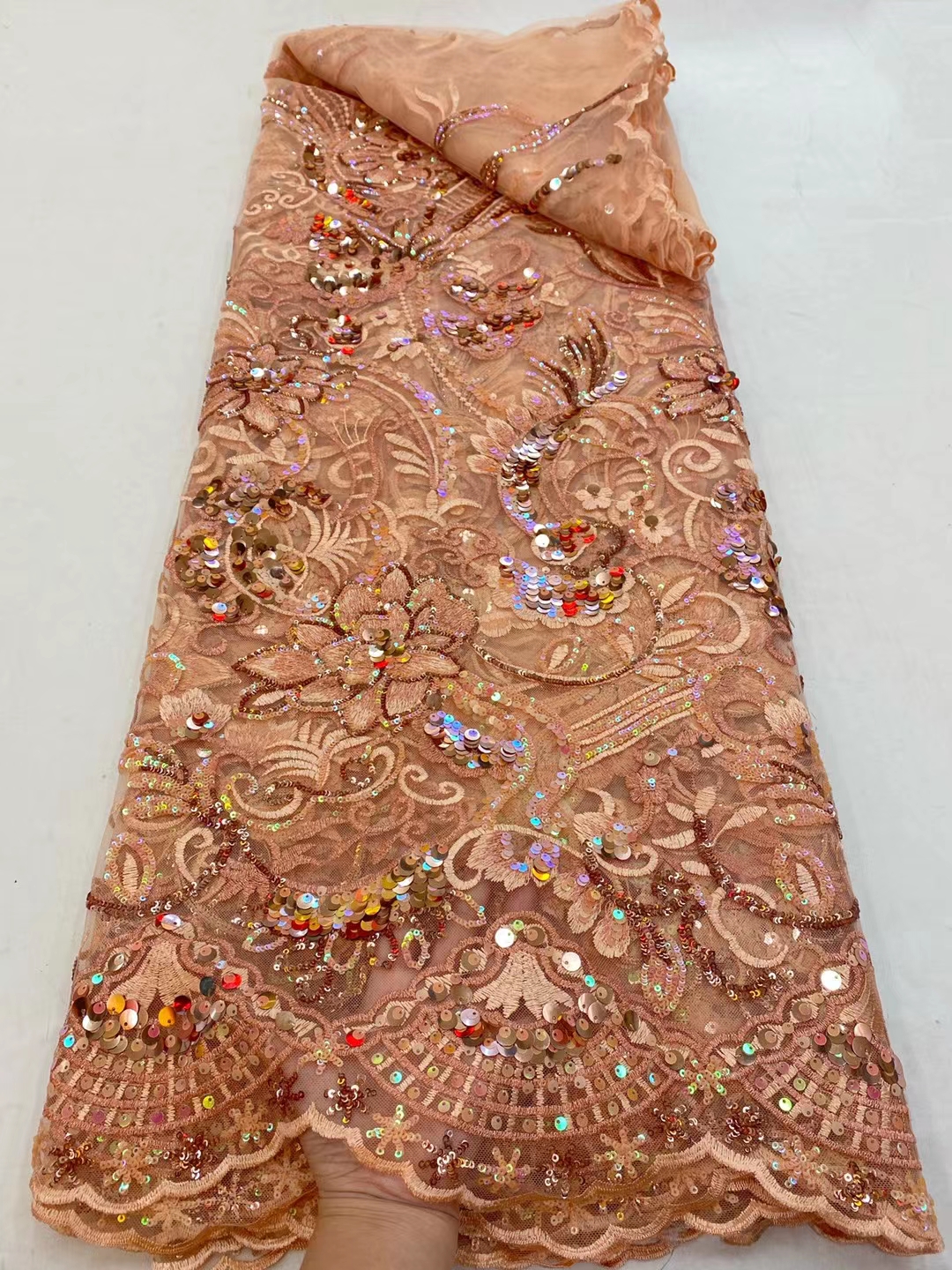 African Lace Fabric Embroidered Nigerian Sequins 2021 High Quality Tulle For Wedding
African Lace Fabric Embroidered Nigerian Sequins 2021 High Quality Tulle For Wedding