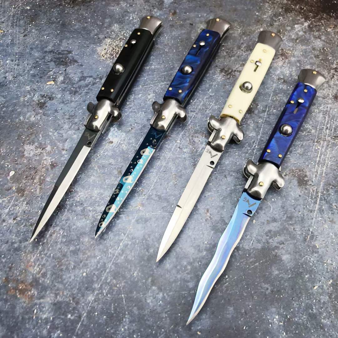 Italy Mafia 9 " AUTO Folding knife 440C blade with 4 style handles outdoor survival tool EDC self-defense Tactical knives
Italy Mafia 9 " AUTO Folding knife 440C blade with 4 style handles outdoor survival tool EDC self-defense Tactical knives