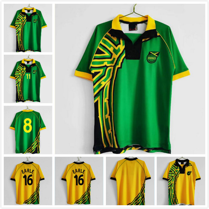 Retro 1998 Jamaica Classic Soccer Jersey GARDNER SINCLAIR BROWN Maillots De Foot DAWES CARGILL WHITMORE POWELL HALL GAYLE WILLIAMS Home Away Football Shirt Kit
Retro 1998 Jamaica Classic Soccer Jersey GARDNER SINCLAIR BROWN Maillots De Foot DAWES CARGILL WHITMORE POWELL HALL GAYLE WILLIAMS Home Away Football Shirt Kit