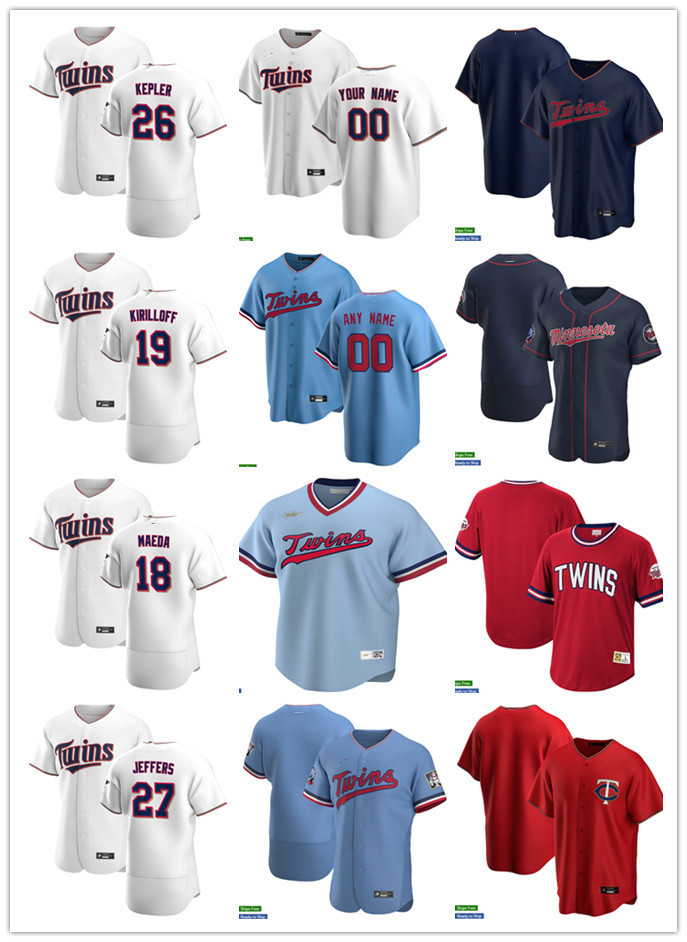 Men Women Youth Minnesota Twins 27 Ryan Jeffers 26 Max Kepler 19 Alex Kirilloff 18 Kenta Maeda Custom Baseball Jersey Blank red, Blue;black
Men Women Youth Minnesota Twins 27 Ryan Jeffers 26 Max Kepler 19 Alex Kirilloff 18 Kenta Maeda Custom Baseball Jersey Blank red, Blue;black