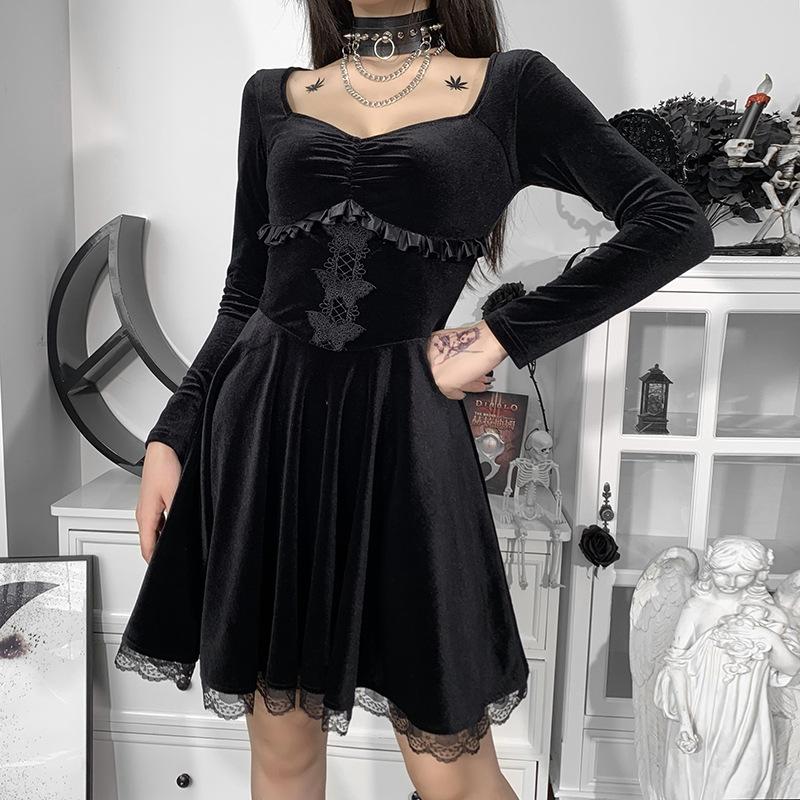 Casual Dresses Autumn Dress Dollskill For Women Velvet Vintage Harajuku Sexy Mini Long Sleeve Elegant Party Club, As shown
Casual Dresses Autumn Dress Dollskill For Women Velvet Vintage Harajuku Sexy Mini Long Sleeve Elegant Party Club, As shown