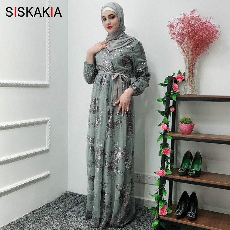 Fashion Muslim Abaya Women Dress Metal Color High End Lace Stamp Dubai Robe Arab Islam Elegant Party Red Ramadan 2021 Casual Dresses