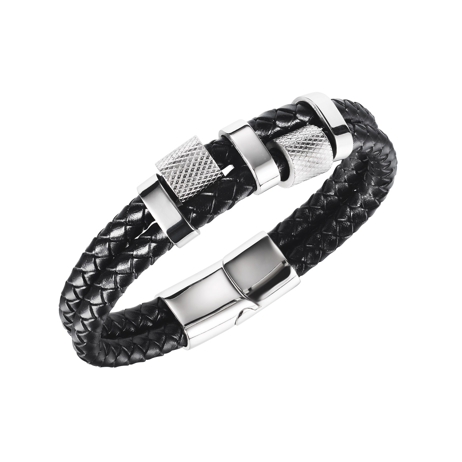 Trendy Black Double Braided Leather Rope Chain Bracelet Men Stainless Steel hip-pop Male Bangles Wrist Jewelry Gift
Trendy Black Double Braided Leather Rope Chain Bracelet Men Stainless Steel hip-pop Male Bangles Wrist Jewelry Gift