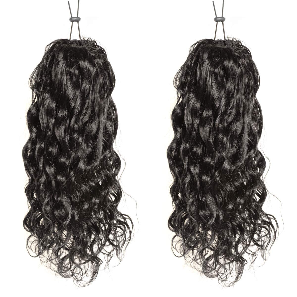 Brazilian hair ponytail hairpieces clip in long high natural volumin wavy curly human 100% 160g drawstring pony tail hairs extension for black women