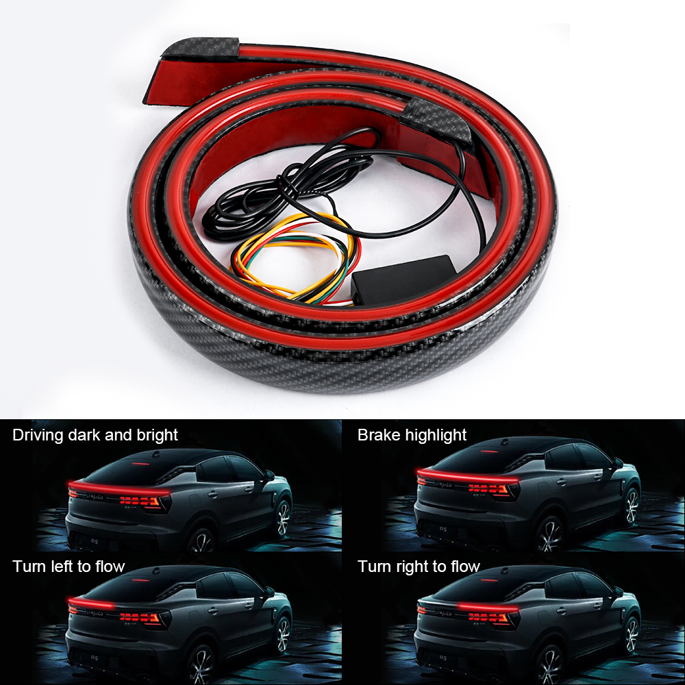 Flexible Car Trunk Tail Brake Lights Rear Additional Stop Multiple Flow Strips Turn Signal Lamp DRL Daytime Running Light