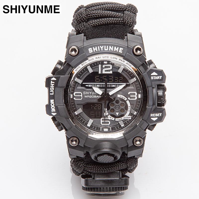 Wristwatches SHIYUNME LED Digital Men Sports Watches Military Compass Outdoor Waterproof Wristwatch Dual Display Male Watch Relogio Masculin, Gold no box
Wristwatches SHIYUNME LED Digital Men Sports Watches Military Compass Outdoor Waterproof Wristwatch Dual Display Male Watch Relogio Masculin, Gold no box