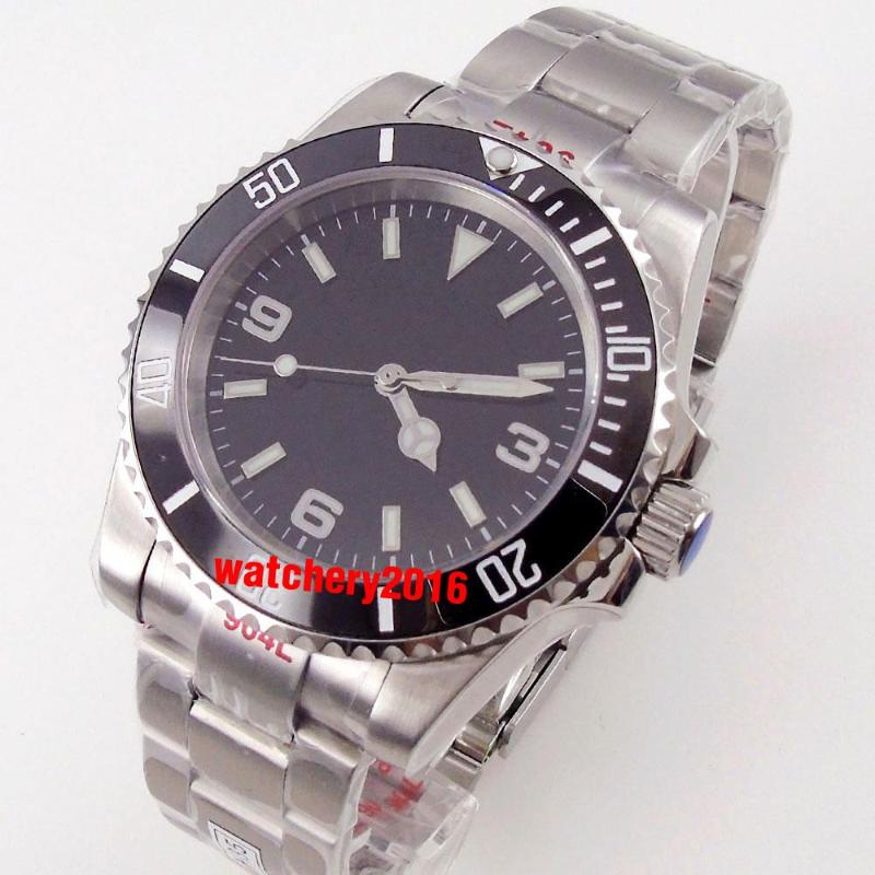Wristwatches 40mm Black Men's Automatic Watch Japan NH35/Miyota 8215 Movement Sapphire Glass 904L Steel Oyster Bracelet Glide Lock, No logo
Wristwatches 40mm Black Men's Automatic Watch Japan NH35/Miyota 8215 Movement Sapphire Glass 904L Steel Oyster Bracelet Glide Lock, No logo