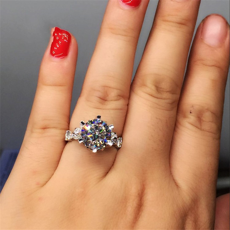 Queen Crown 3ct Lab Diamond Ring 925 sterling silver Engagement Wedding band Rings for Women Party Jewelry Mother's day Gift