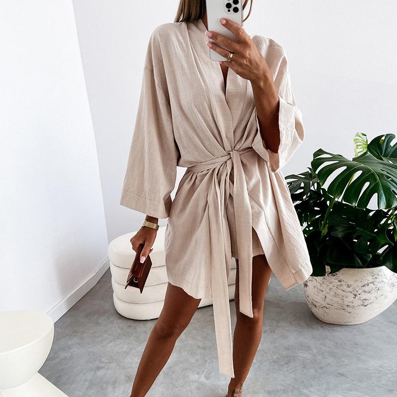 Casual Dresses Women Loose Shirt Dress Elegant V-neck Long Sleeve Buttons Lace-up Mini 2021 Summer Lady Party Vestidos, Black
Casual Dresses Women Loose Shirt Dress Elegant V-neck Long Sleeve Buttons Lace-up Mini 2021 Summer Lady Party Vestidos, Black