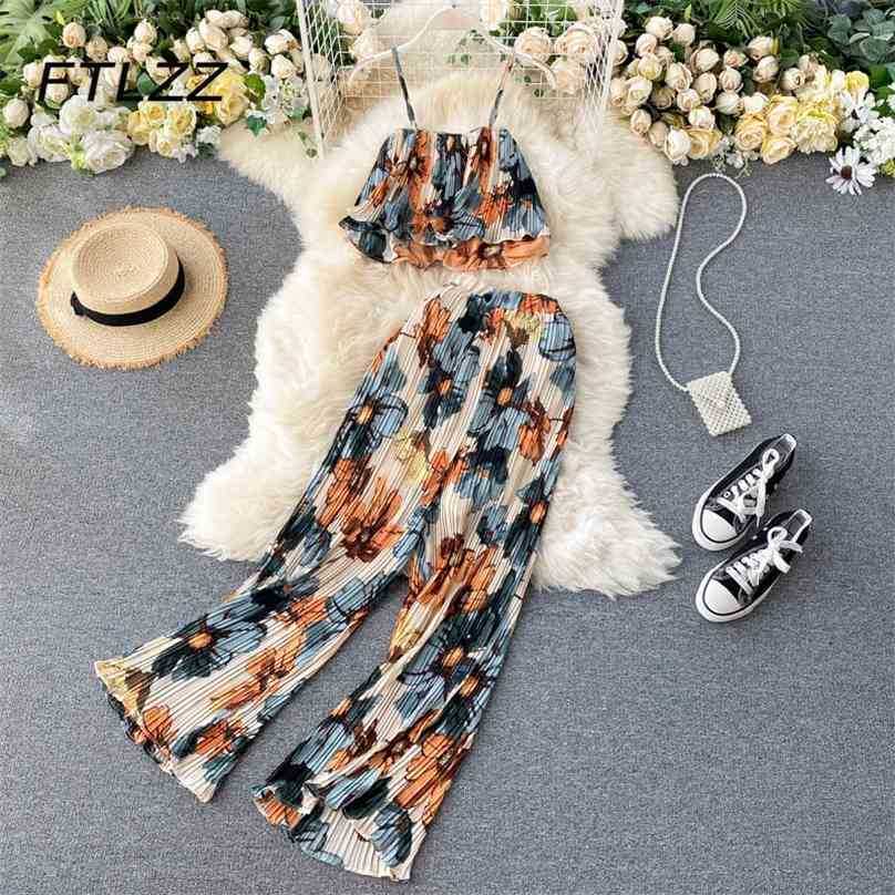 Summer Bohemian Pleats Two Piece Sets Women Sexy Spaghetti Strap Camisole Tops and Straight Pants Outfits Ladies Suits 210525, Purple
Summer Bohemian Pleats Two Piece Sets Women Sexy Spaghetti Strap Camisole Tops and Straight Pants Outfits Ladies Suits 210525, Purple