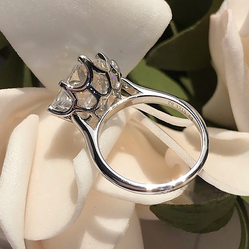 Hollow Flower cut 6ct Lab Diamond Ring 925 sterling silver Bijou Engagement Wedding band Rings for Women Bridal Party Jewelry