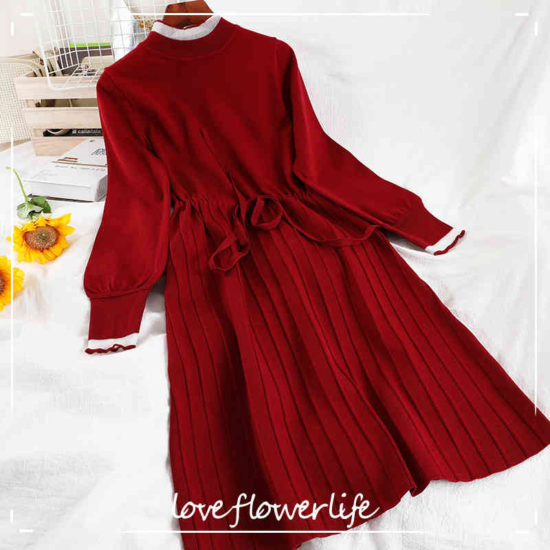 LoveFlowerLife Spring Autumn Vintage Solid Slim Aline Dress O Neck High Waist Knitting Women Pleated Dresses 210521, Gray
LoveFlowerLife Spring Autumn Vintage Solid Slim Aline Dress O Neck High Waist Knitting Women Pleated Dresses 210521, Gray
