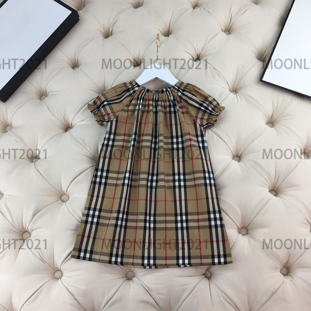 

2022ss designer skirts girls princess Raglan dress summer new temperament cotton square collar skirt short sleeve Design dresses brand girl skirt size 90-160, 09