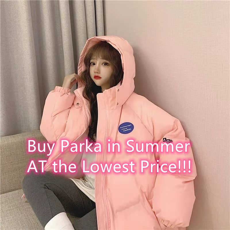 Women Candy Colors Winter Hooded Puffer Jacket Female Loose Long Sleeve Coat Harajuku Warm Oversize Parkas Purple White Pink 210819