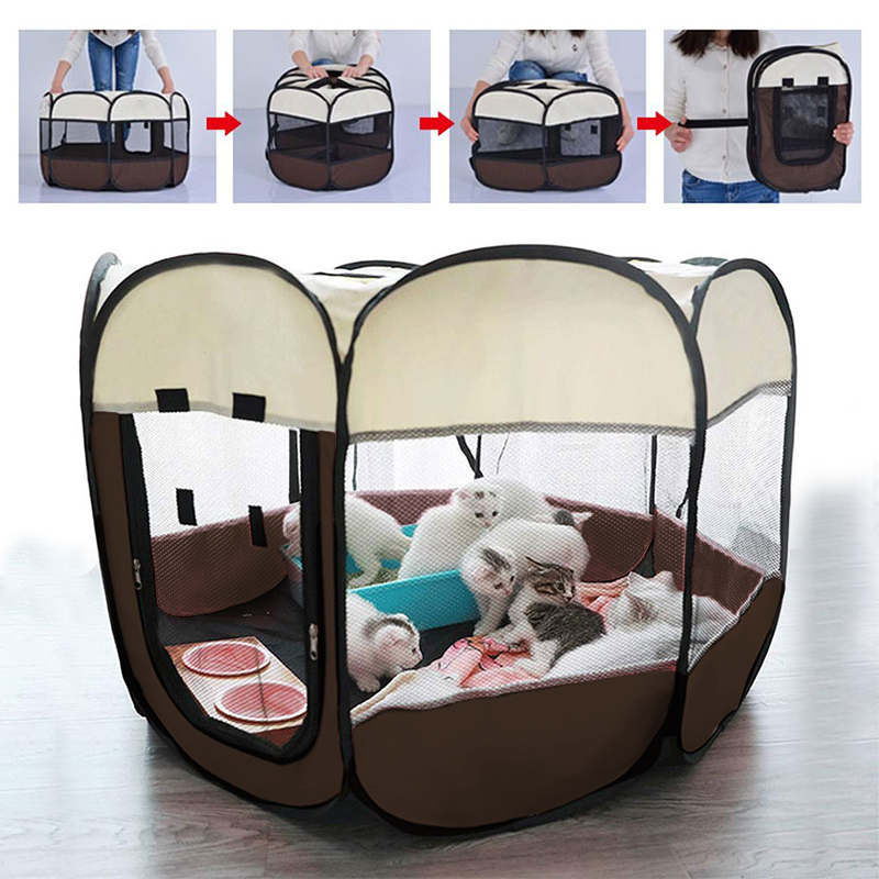 Portabe Outdoor Kennes Fences Dog Tent House Breathabe Pet Paypen Cat arge Fodabe Gog Cage Deivery Room, Coffee
Portabe Outdoor Kennes Fences Dog Tent House Breathabe Pet Paypen Cat arge Fodabe Gog Cage Deivery Room, Coffee
