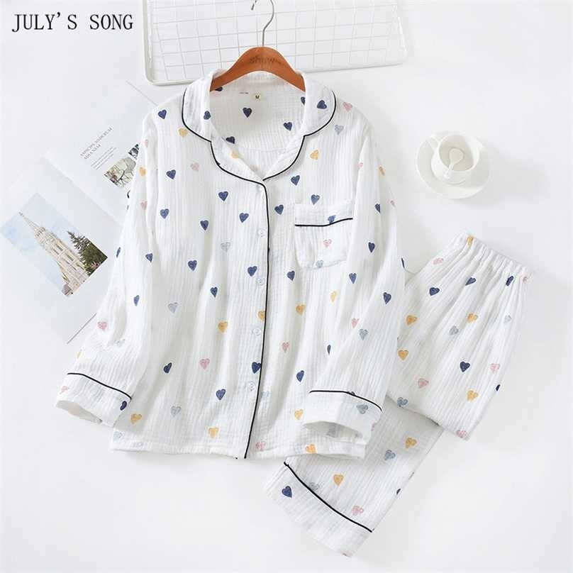 JULY'S SONG 2 Pieces Woman Pajamas Cotton Set Autumn Winter Leisure Sleepwear Heart Printing Long Sleeve Homewear 211106, Color02
JULY'S SONG 2 Pieces Woman Pajamas Cotton Set Autumn Winter Leisure Sleepwear Heart Printing Long Sleeve Homewear 211106, Color02
