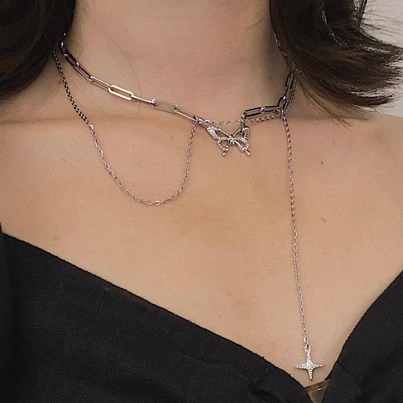 French Punk Stainless Steel Silver Color Butterfly Necklace Hip-Hop Simple Star Clavicle Chain For Women Jewelry Gifts Chains
French Punk Stainless Steel Silver Color Butterfly Necklace Hip-Hop Simple Star Clavicle Chain For Women Jewelry Gifts Chains