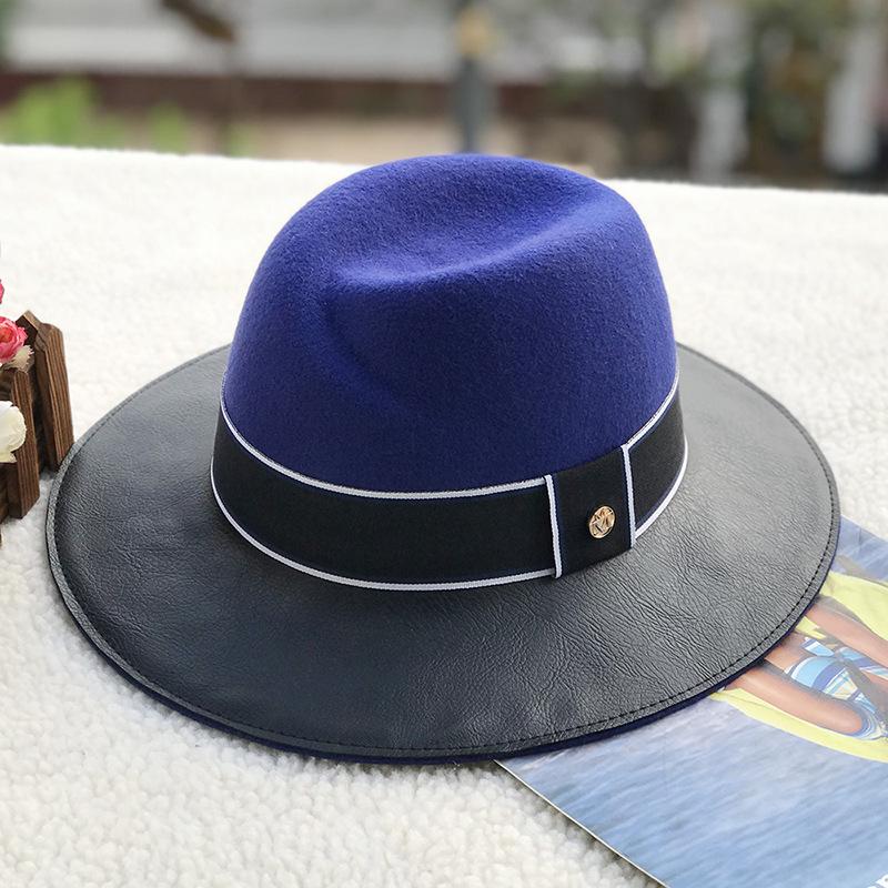 Wide Brim Hats Lleather Fedoras For Woman And Men Joining Togeth Belt Wool Hat Classic Formal Sombreros De Mujer Cap, 02
Wide Brim Hats Lleather Fedoras For Woman And Men Joining Togeth Belt Wool Hat Classic Formal Sombreros De Mujer Cap, 02