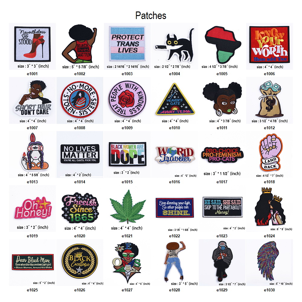 Stock or customize personalized cloud embroidery patches for clothing