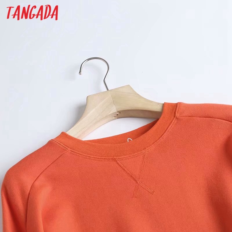Women Fashion Solid Sweatshirts Oversize Long Sleeve O Neck Loose Pullovers Female Tops 4C77 210416