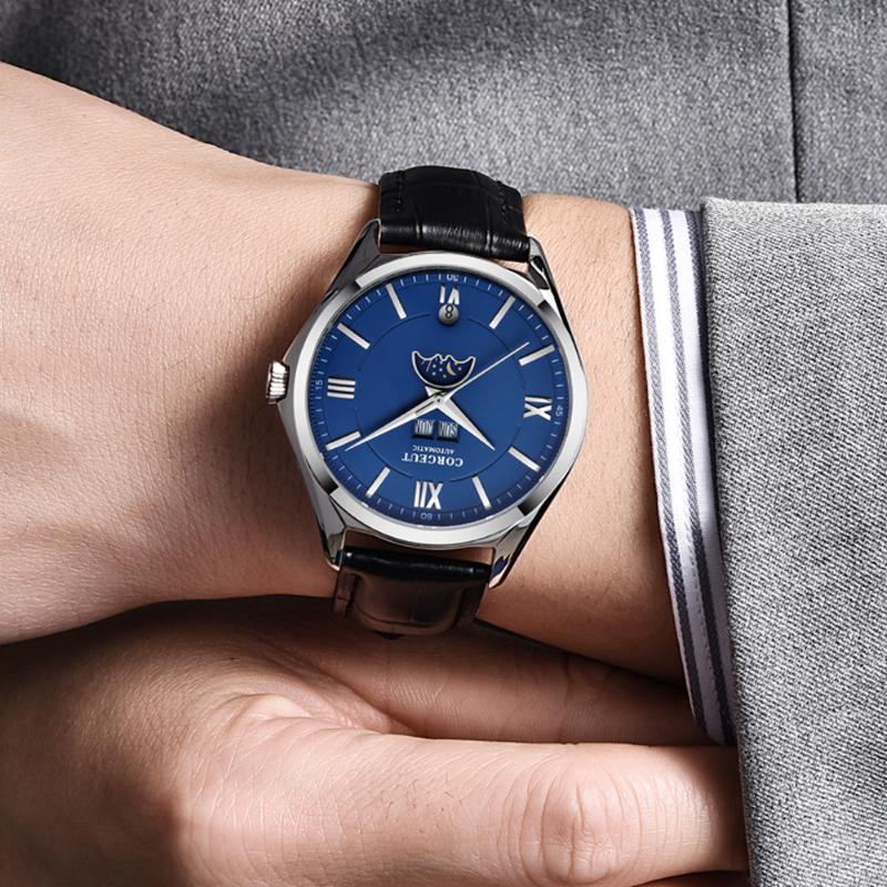 Wristwatches 40mm Automatic Men Watch Week Month Date Indicator Leather Strap Rose Gold Case, Model 2
Wristwatches 40mm Automatic Men Watch Week Month Date Indicator Leather Strap Rose Gold Case, Model 2