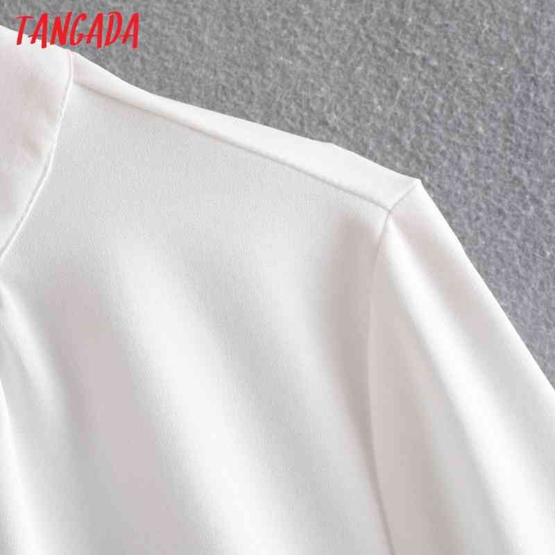 Women White Shirts Long Sleeve Solid Elegant Office Ladies Work Wear Blouses CE136 210416