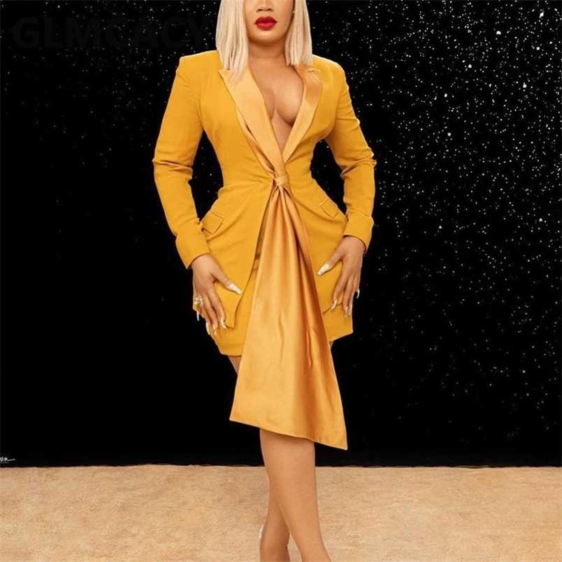 Women Two Piece Elegant Blazer Set Long Sleeve Shawl Collar Blazer Top & Bodycon Mini Skirt Set 211109, Yellow
Women Two Piece Elegant Blazer Set Long Sleeve Shawl Collar Blazer Top & Bodycon Mini Skirt Set 211109, Yellow