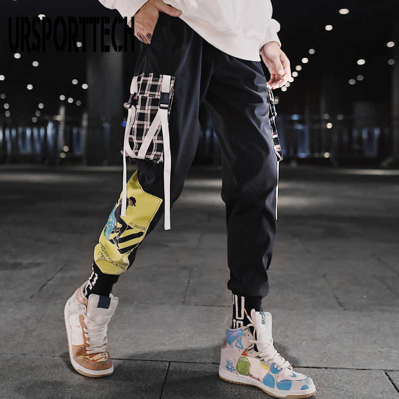 Streetwear Cargo Pants Men Print Multi-pocket Harem Pants Hip Hop Trousers Sweatpants Hombre Man Casual Fashion Joggers Pants 210528