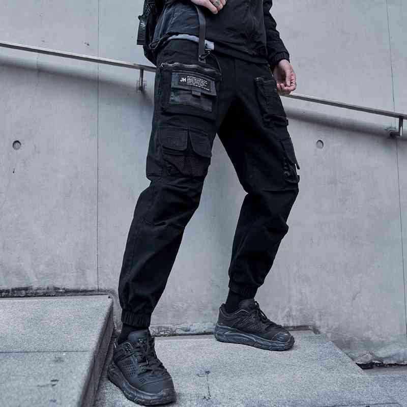 Cargo Pants Men Black Hip Hop Streetwear Fashion Cotton Joggers Sweatpants Casual Harem Trousers Summer Harajuku Clothing 210810