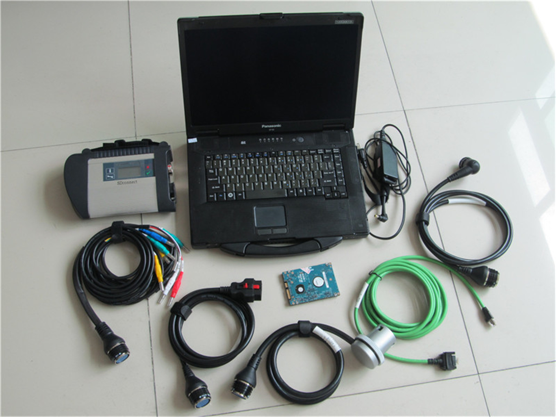 OBD scanner mb sd connect c4 Multiexpler for Benz truck car xen das epc diagnostic tool With CF52