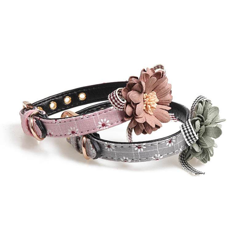 1Pc PU Leather Pet Neck Strap Adjustable Flower Shape Dog Collar Pet Products Small Dog Leads Cat Bow tie