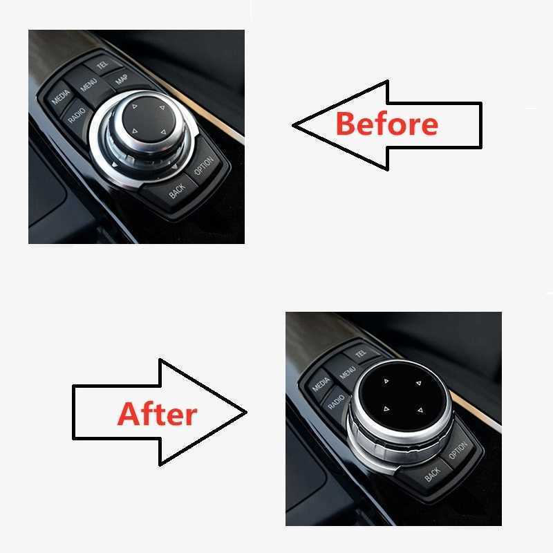 New Aluminum Multimedia Control Knob Button Cover Cap For BMW 1 2 4 3 5 Series X1 X3 X5 X6 GT iDrive F30 E90 E92 E60 E61 Car Styling