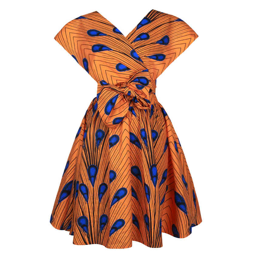New Floral National Print African Dresses For Women Evening Party Pleated Noble Dashiki Bazin African Clothes Riche Female 210408