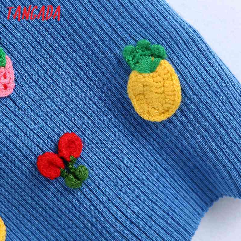Women Sweet Fruit Embroidery Appliques Camis Ladies Basic V Neck Female Summer Chic Tops BE236 210416