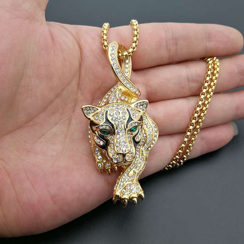 Hip Hop Charm Pendant Inlaid Zircon Bling Iced Out Stainless Steel Leopard Cheetah Panther Pendants Necklace for Men Rapper Jewelry 
Hip Hop Charm Pendant Inlaid Zircon Bling Iced Out Stainless Steel Leopard Cheetah Panther Pendants Necklace for Men Rapper Jewelry