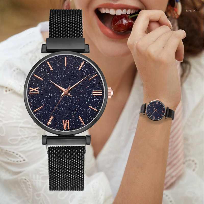 Wristwatches 2021 Alloy Mesh Belt Quartz Watch Gypsophila Dial Female Fashion Magnet Buckle Ladies Casual Wild, Black
Wristwatches 2021 Alloy Mesh Belt Quartz Watch Gypsophila Dial Female Fashion Magnet Buckle Ladies Casual Wild, Black