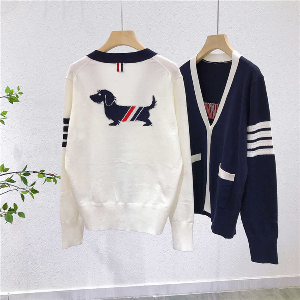 Tb Fashion Thom Dog Thin Women' Sweaters Fit with Striped v Neckline Cardigans Clothing Cotton Casual English Jacket, White
Tb Fashion Thom Dog Thin Women' Sweaters Fit with Striped v Neckline Cardigans Clothing Cotton Casual English Jacket, White