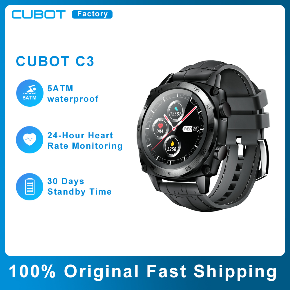 Cubot C3 Smart Watch Men Sports Clock Heart Rate Monitor Fitness Tracker 5ATM Waterproof Smartwatch for Android iOS Phoneg, Black
Cubot C3 Smart Watch Men Sports Clock Heart Rate Monitor Fitness Tracker 5ATM Waterproof Smartwatch for Android iOS Phoneg, Black