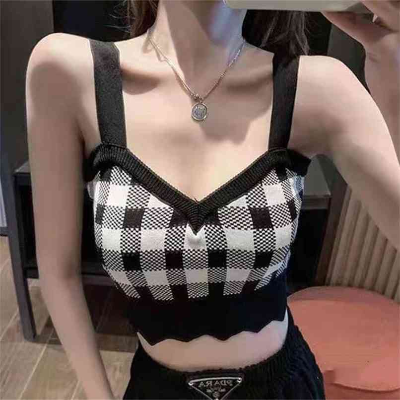 Retro twill knitted camisole women's summer inside and outside wear sleeveless short high waist top 210520, Black
Retro twill knitted camisole women's summer inside and outside wear sleeveless short high waist top 210520, Black