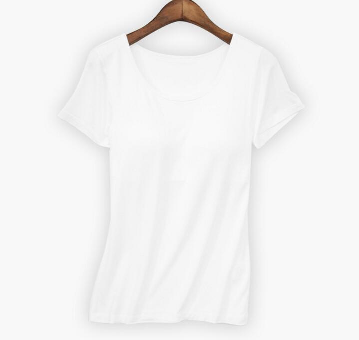 Toppies Women Women Gym shirt O-neck Padded Bra t-shirt Elastic Breathable Basic t-shirt Braless Tops 210406