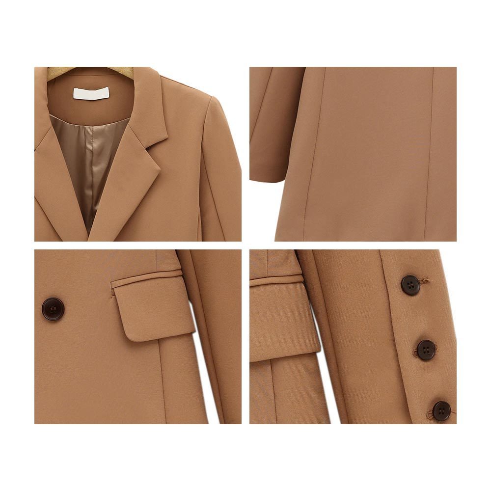 Women Autumn Blazers and Jackets England Long Sleeve Double Breasted Office Suits Female Casual Outwear Tops 210428