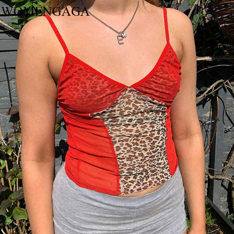 WOMENGAGA Summer Leopard Print Mesh Stitching Perspective Sexy Slim Navel Suspender Base Vest Tops Tank LRS9 210603, Red
WOMENGAGA Summer Leopard Print Mesh Stitching Perspective Sexy Slim Navel Suspender Base Vest Tops Tank LRS9 210603, Red